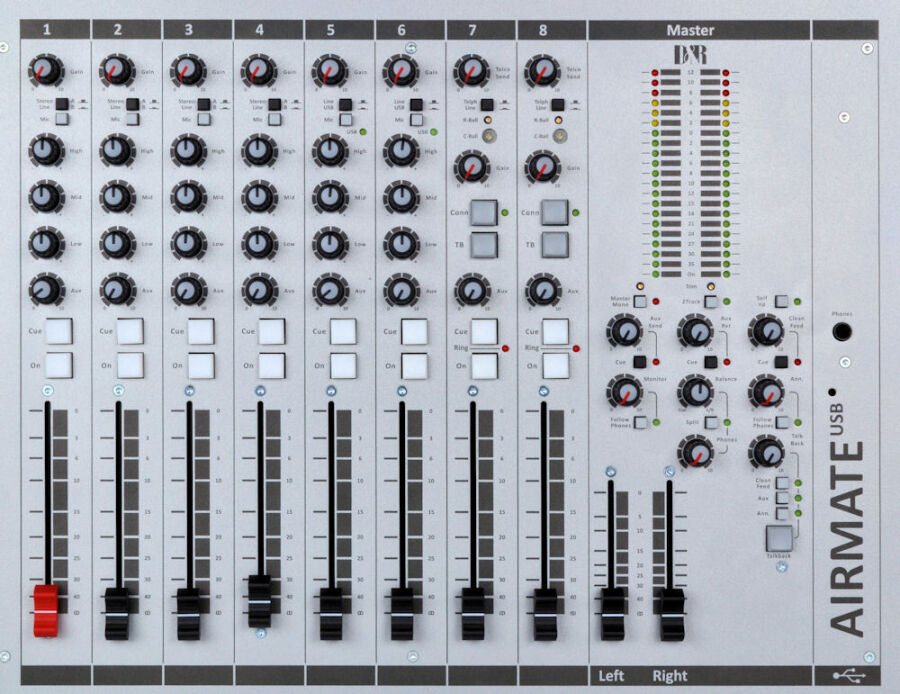 Airmate-USB 12 ch. triple input radio On-Air / Production console with 2x USB and 1x Telco, 1x Bluetooth - 4