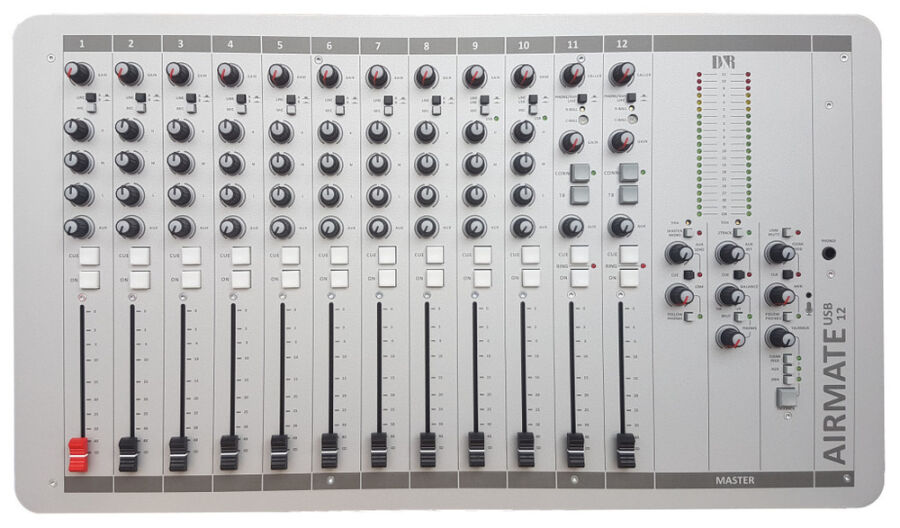 Airmate-USB 12 ch. triple input radio On-Air / Production console with 2x USB and 1x Telco, 1x Bluetooth - 1