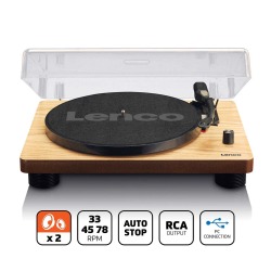 LS-50WD Turntable - Dahili Hoparlörlü, USB Ahşap Pikap - 1