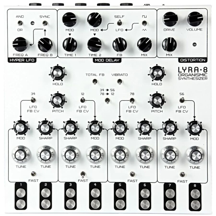 Lyra-8 White - Analog Drone Synthesizer - 2