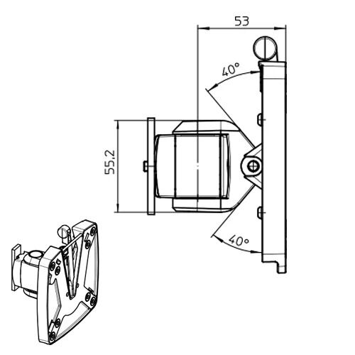 Monitor Arm XS Range 105mm aluminum - 6