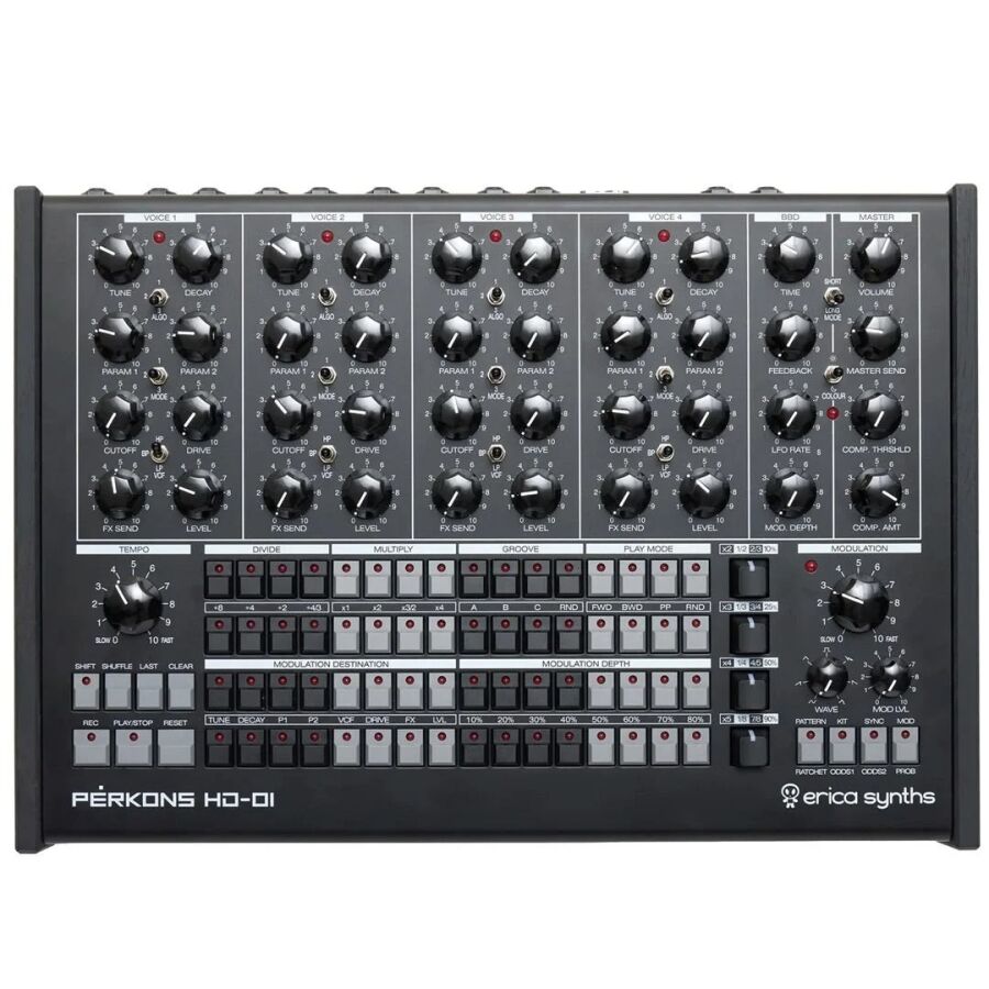 Perkons HD-01 Black 4 Kanallı Sequencer Davul Makinesi - 1